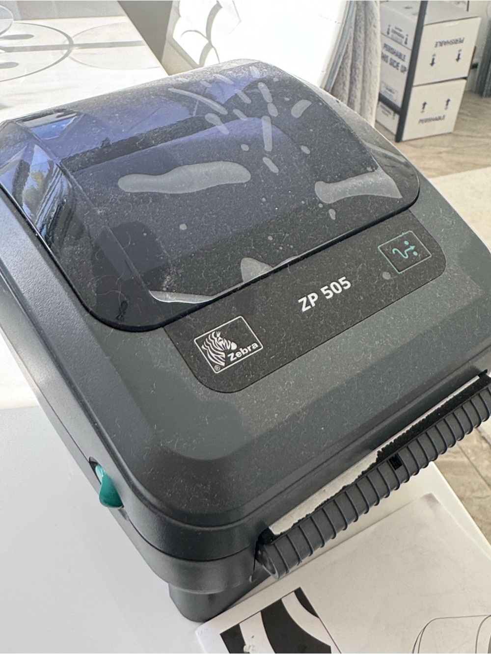 Zebra ZP 505 Thermal Label Printer - Dark Gray/Black - Picture 4 of 5